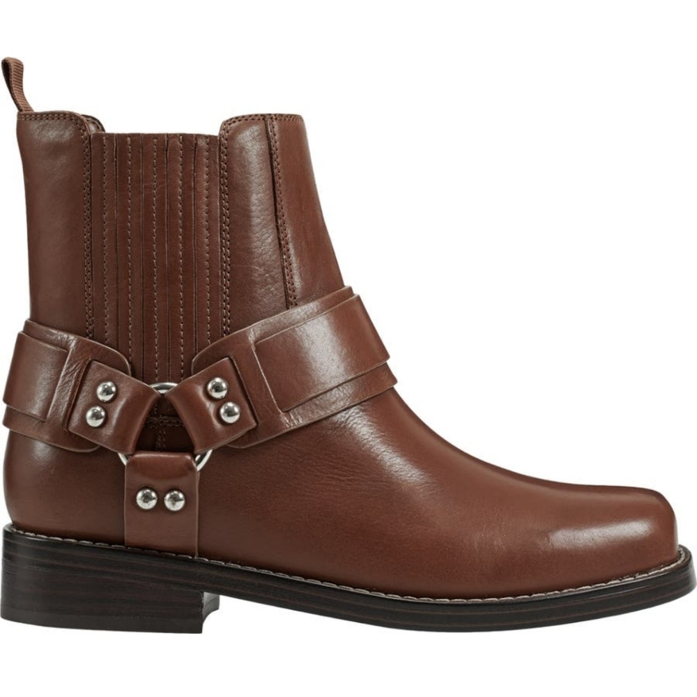 Marc Fisher Mizzi Moto Boots Harness Designer Leather Celebrity #36